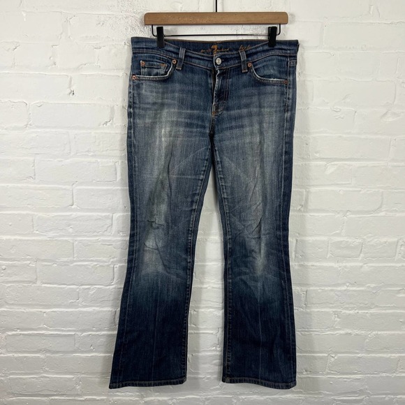 7 For All Mankind Women's Low Rise Bootcut Jeans Denim Blue Size 29 - Picture 1 of 4